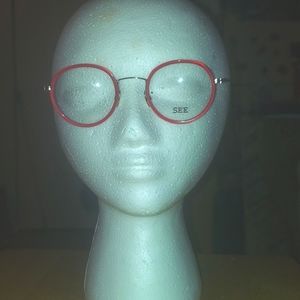 SEE Eyewear Frames Red/Gold Round